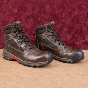 Wolverine Men Mansard Brown Leather Lace-up Waterproof Steel Toe Work Boots 10